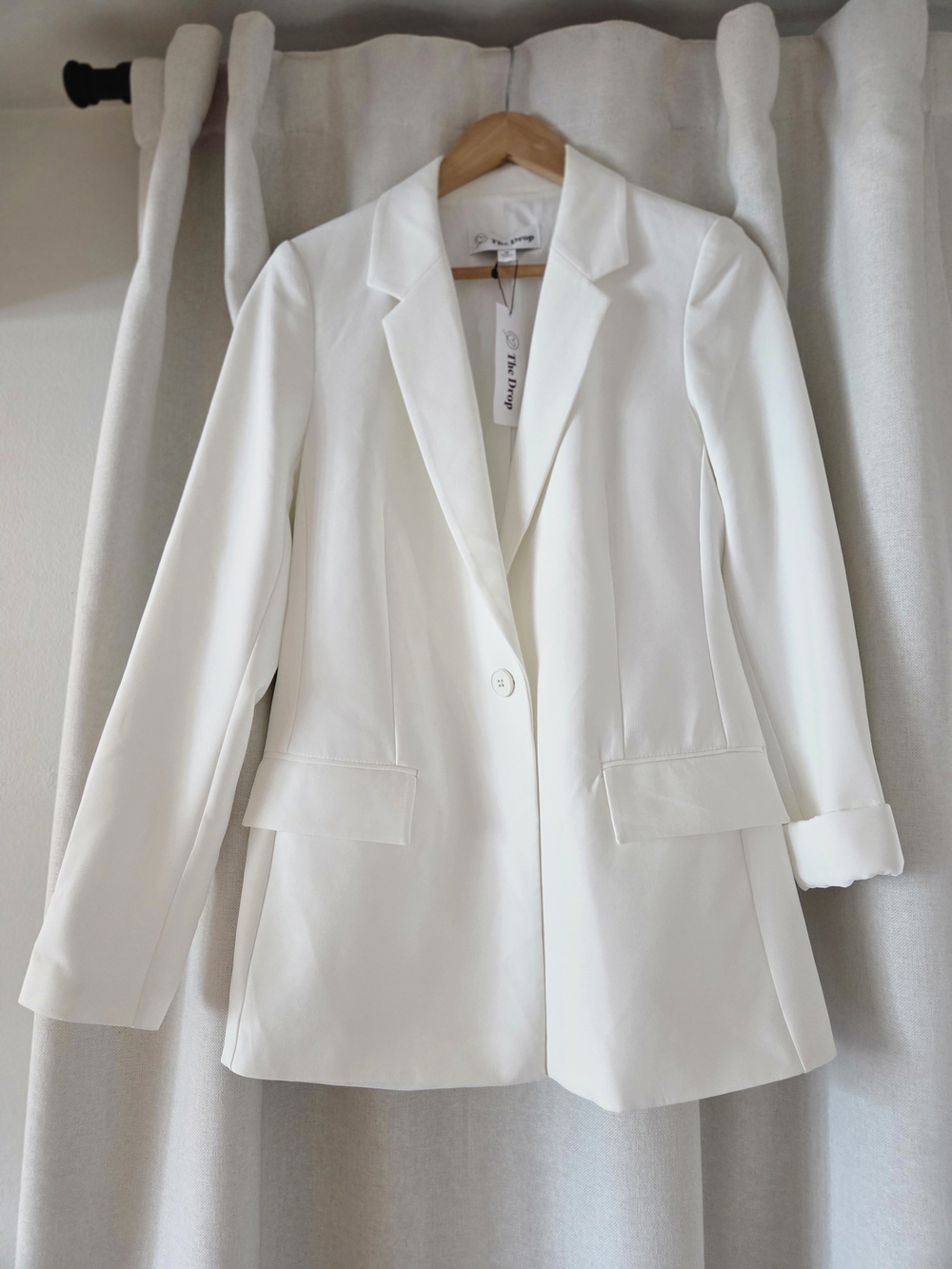 Tailored White Single-Button Blazer Jacket by Vero Moda